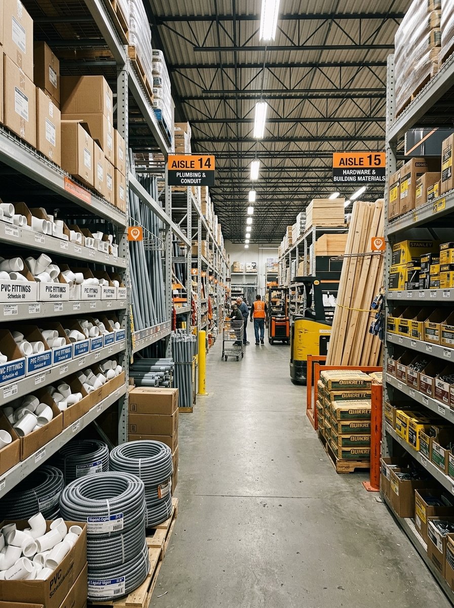Hardware supplies warehouse